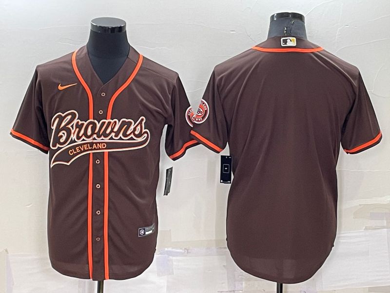 Men Cleveland Browns Blank brown Nike Co branded NFL Jersey->customized soccer jersey->Custom Jersey